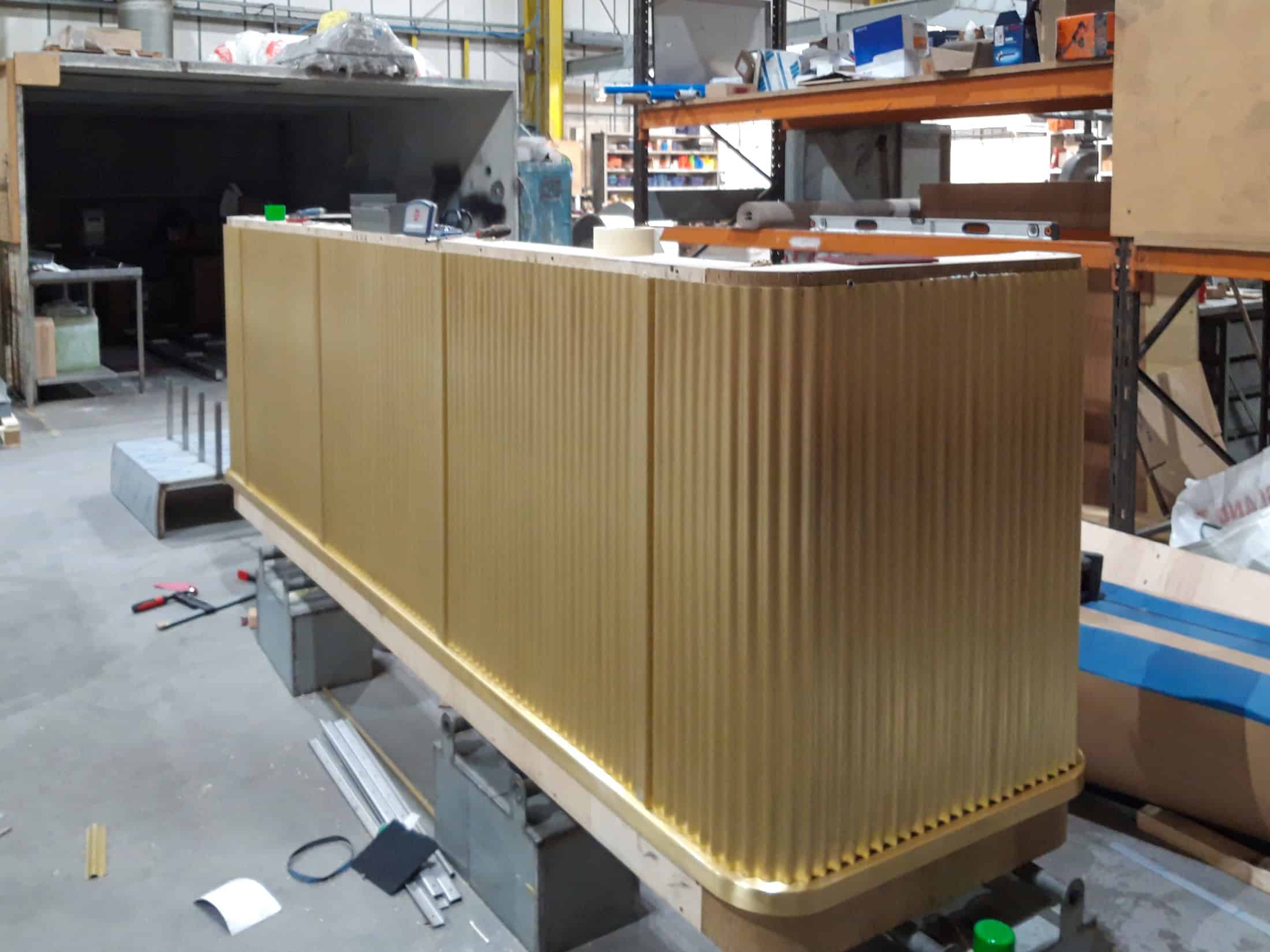 Corrugated Brass Bar Frontage by Knaresborough Engineering